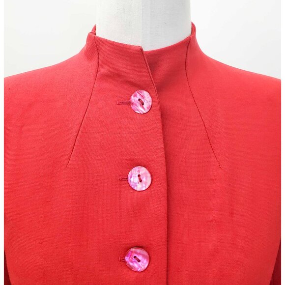 Sophie Sitbon Paris Womens Red Wool Finge Blazer Jacket Avant Gard COUTURE 38 - Picture 4 of 14